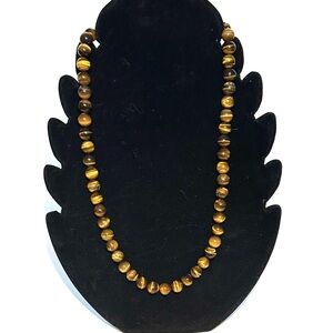 23” Tiger Eye Beaded Necklace, stones are 3/8” each, total weight 2 oz.